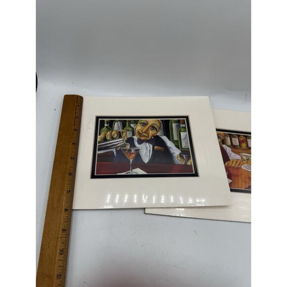 Will Rafuse Jack & Basil Bartender Art Prints Set of 2 2001 Whimsical Bar Pub - Picture 6 of 8